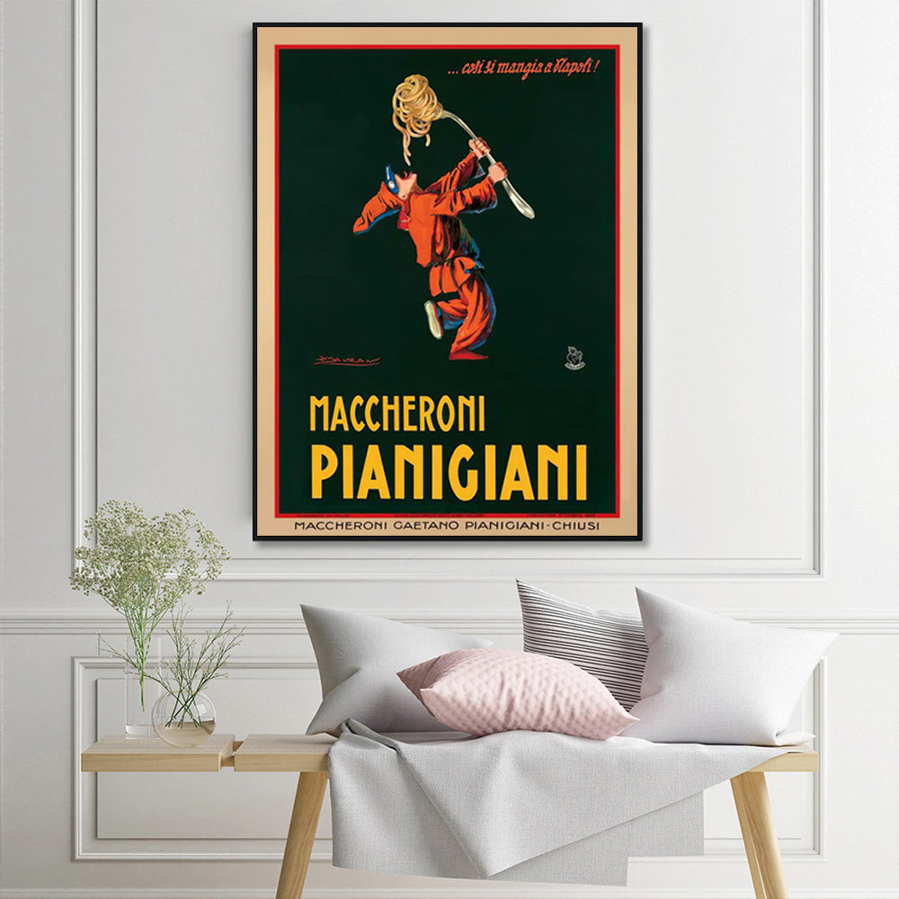 80cmx120cm Maccheroni Pianiciani Black Frame Canvas Wall Art