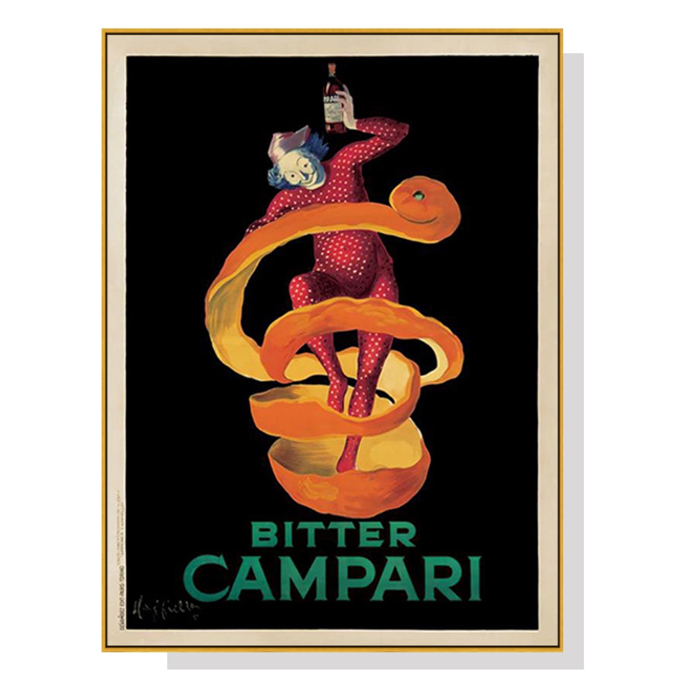 80cmx120cm Bitter Campari Gold Frame Canvas Wall Art