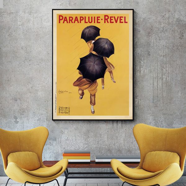 80cmx120cm Parapluie Revel Black Frame Canvas Wall Art