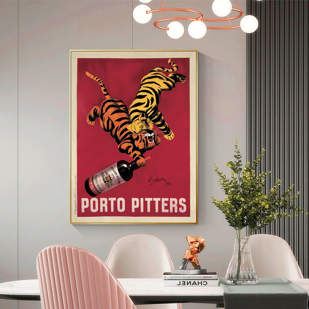 50cmx70cm Porto Pitters Vintage Gold Frame Canvas Wall Art