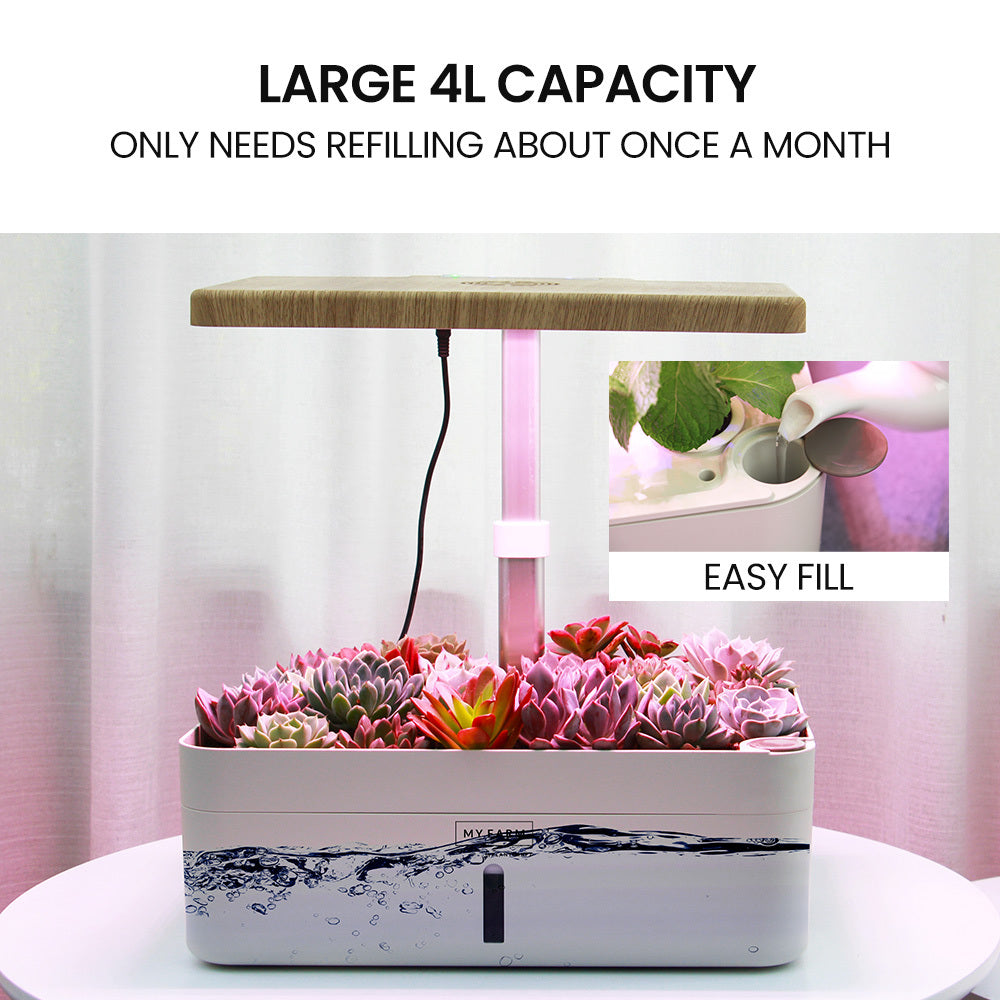 PLANTCRAFT 12 Pod Indoor Hydroponic Growing System, with Water Level Window & Pump, White