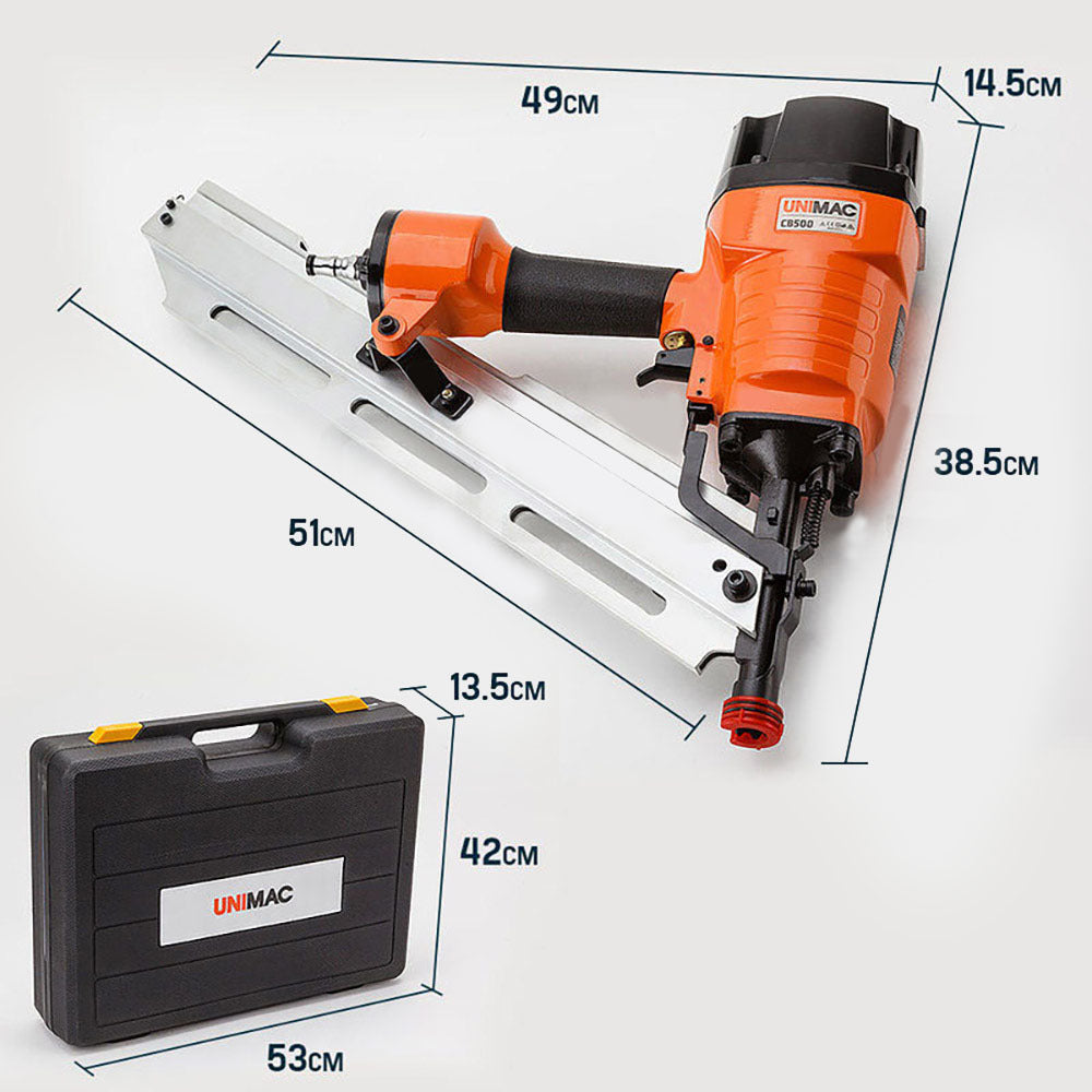 UNIMAC Construction Framing Nail Gun - Heavy Duty Air Nailer Pneumatic