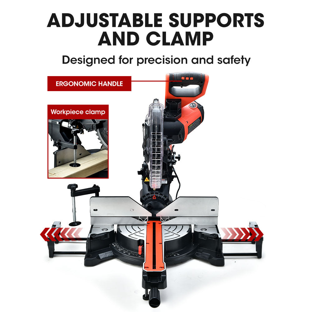 BAUMR-AG 305mm Compound Mitre Saw Dual Bevel Sliding Drop Saws 2200W