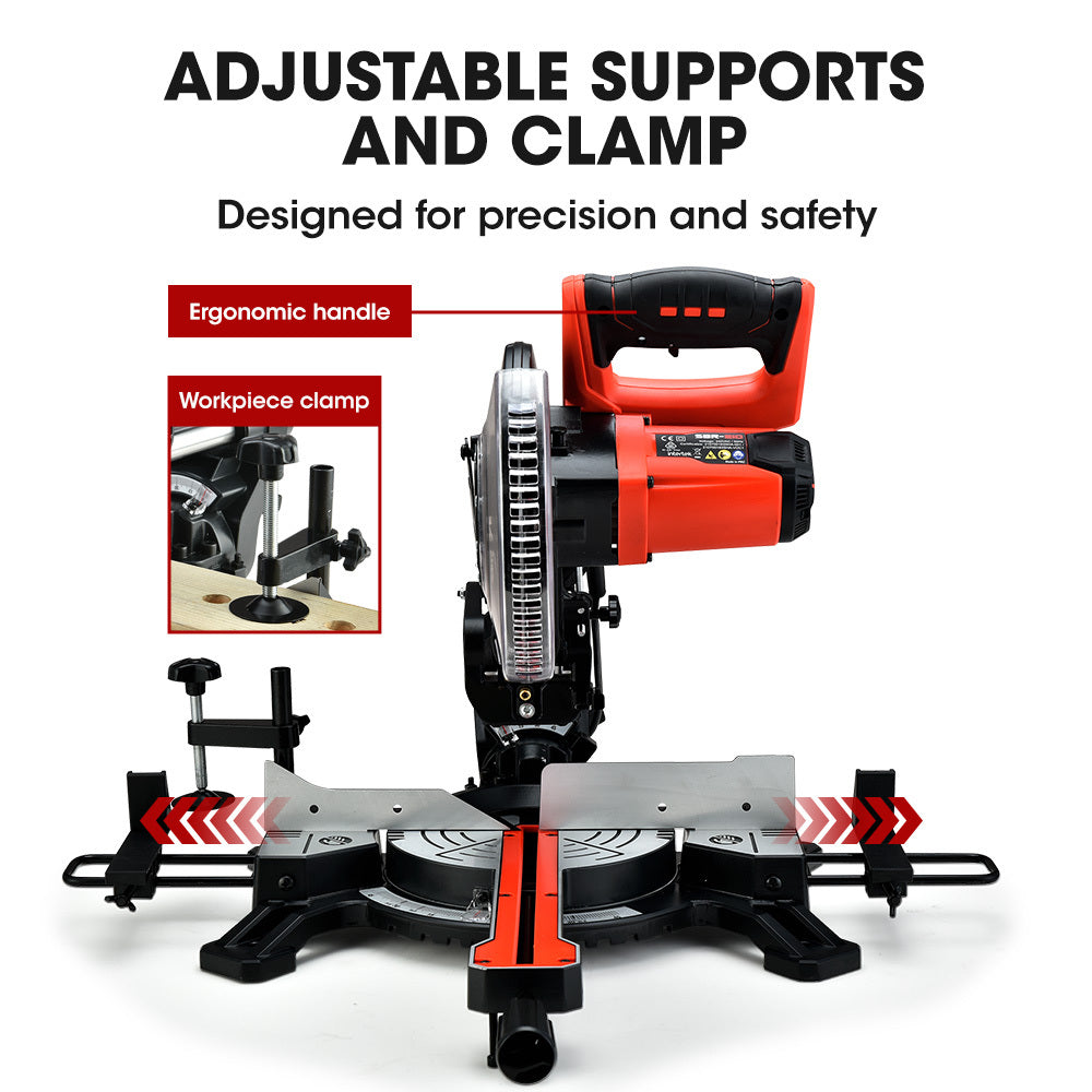 BAUMR-AG 210mm Sliding Compound Mitre Drop Saw and Adjustable Stand Combo