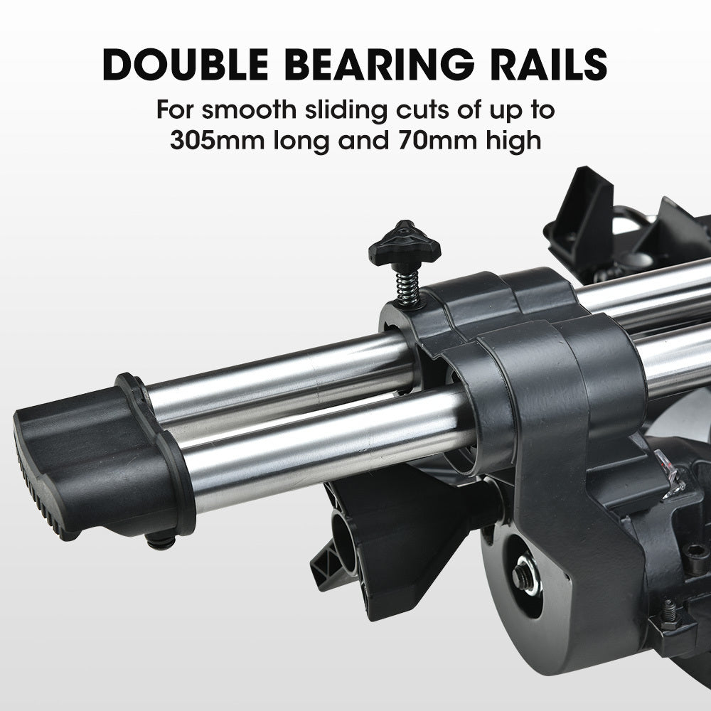 BAUMR-AG 210mm Sliding Compound Mitre Drop Saw and Adjustable Stand Combo