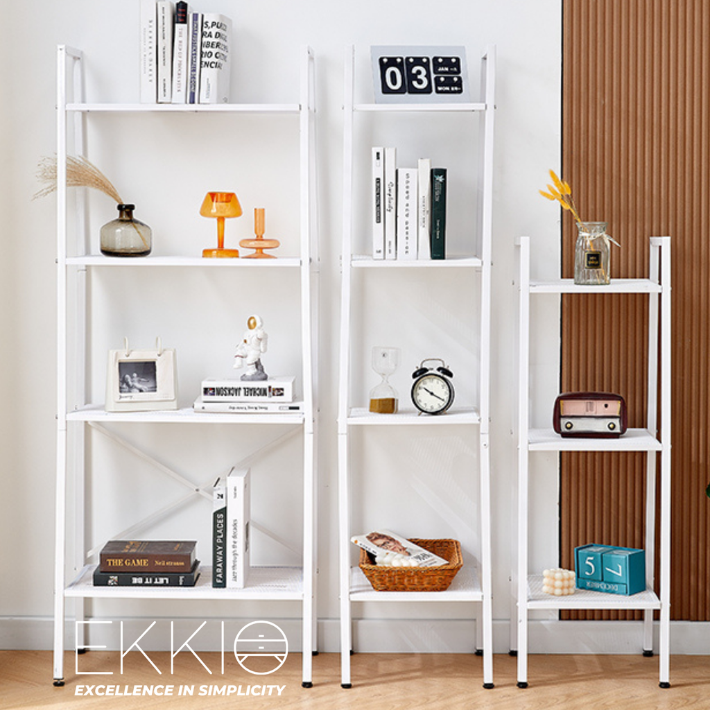 EKKIO Ladder Shelf 4 Tier (White) EK-LS-100-DSH