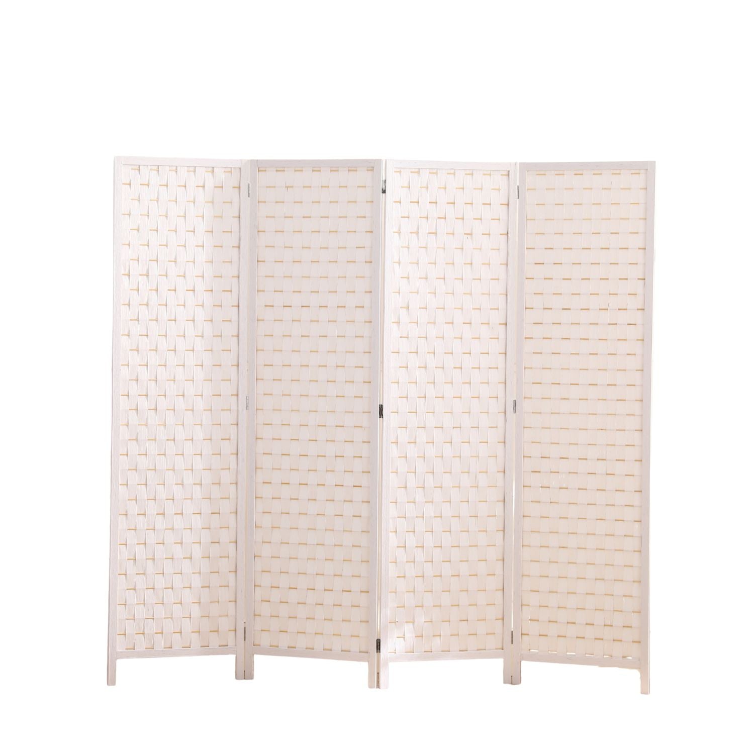 EKKIO 4-Panel Pine Wood Room Divider (White) EK-RD-101-SD