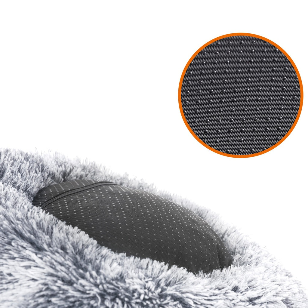 FEANDREA 50cm Dog Bed with Removable Washable Cover Grey