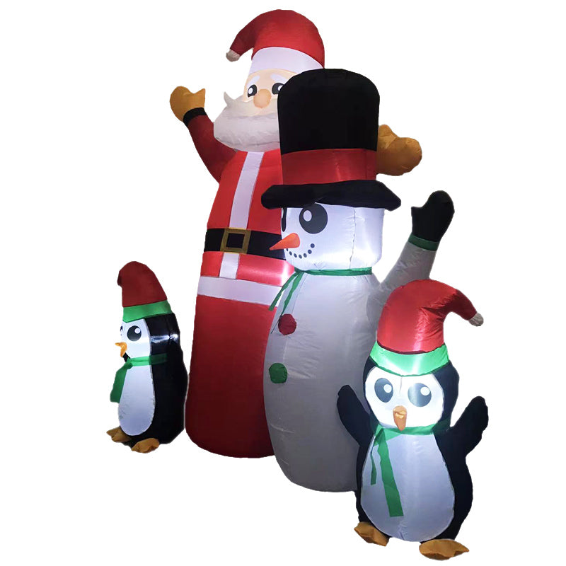 Festiss 1.8m Santa Snowman and Penguin Greeting Christmas Inflatable with LED FS-INF-14