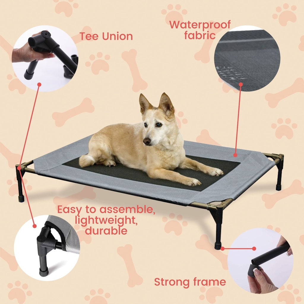 Floofi Elevated Pet Bed (M Black) FI-PB-264-QQQ