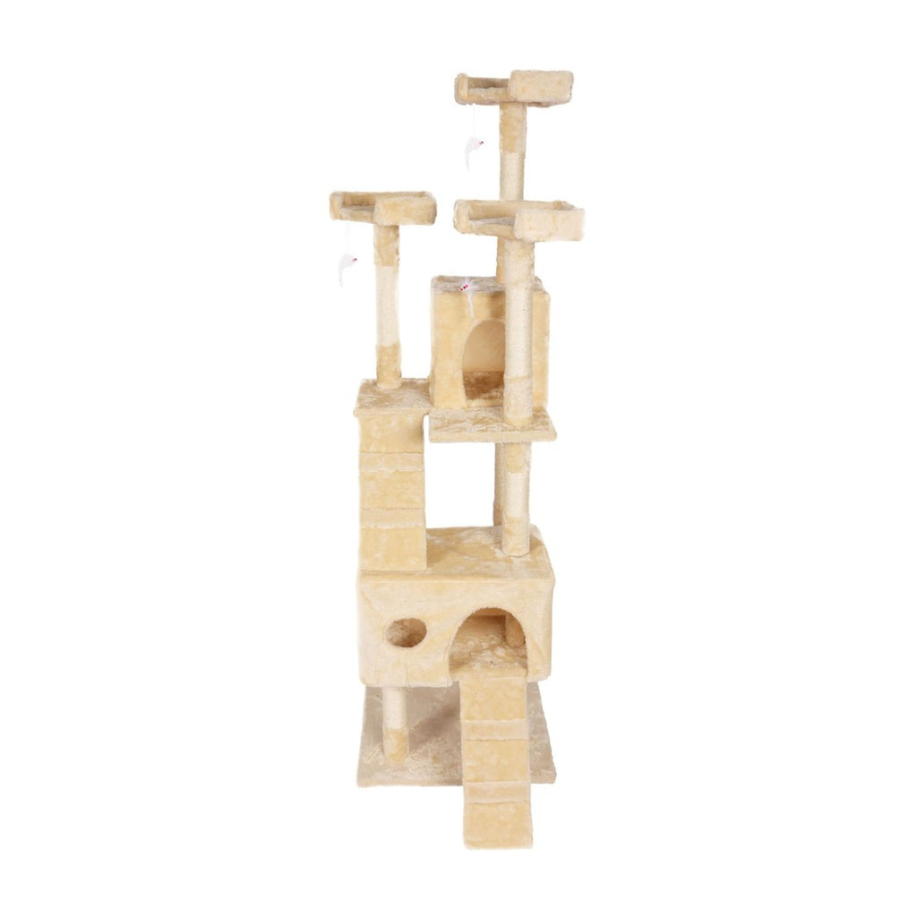 Floofi 170cm Plush Cat Condo Cat Tree Beige FI-CT-162-ZZ