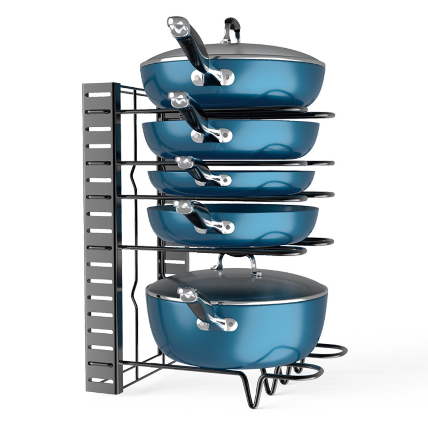 GOMINIMO Adjustable 8 Tier Pots and Pans Organizer with 3 DIY Methods GO-PPO-100-SF