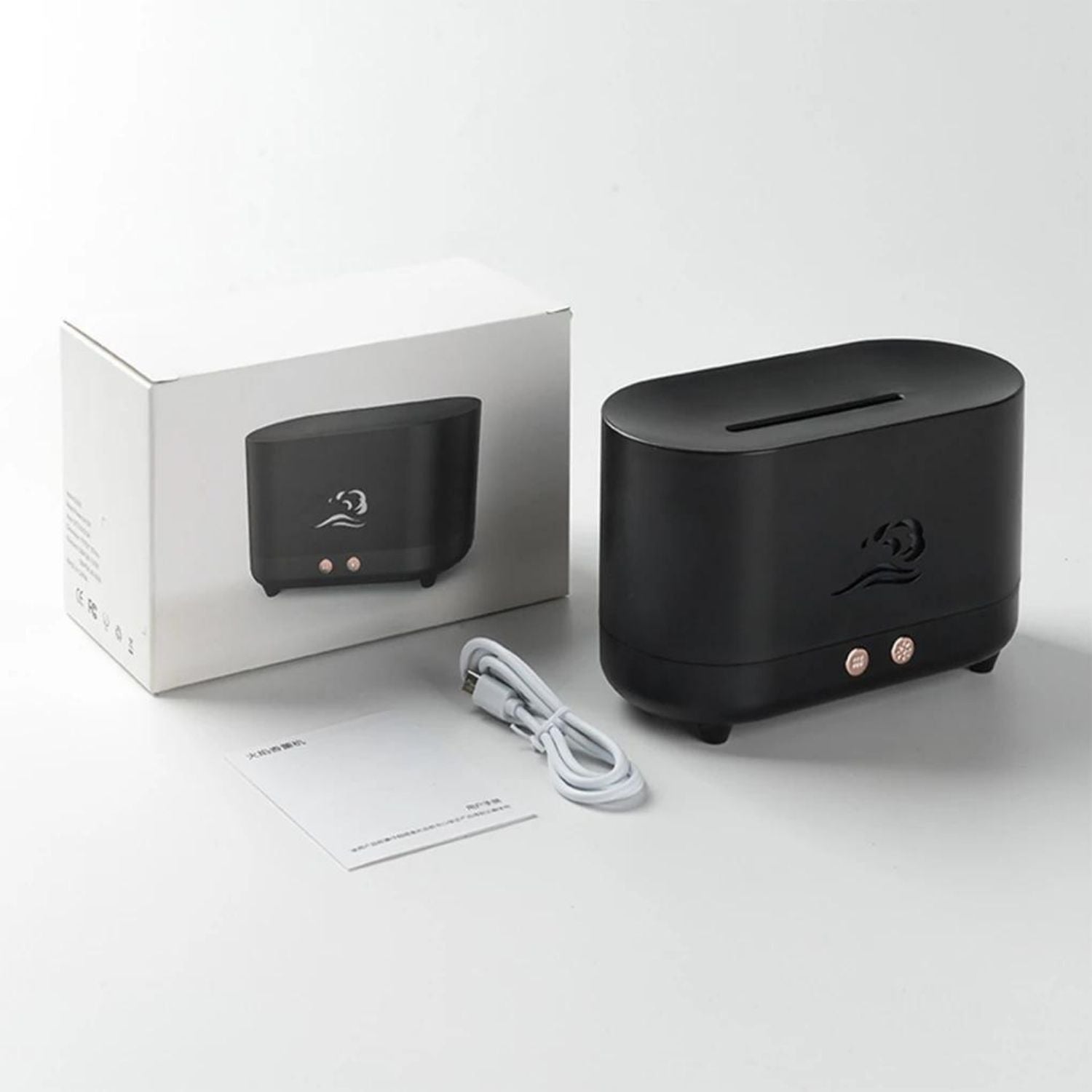 GOMINIMO Flame Humidifier Wind 225ml Black GO-AD-103-HGJ