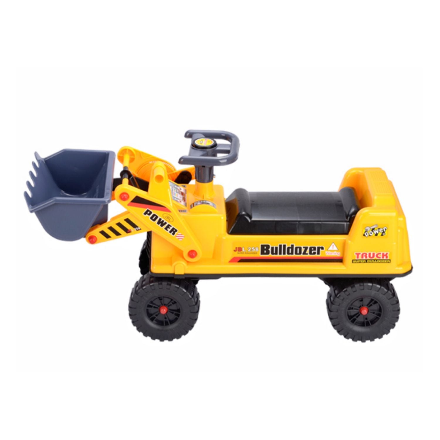 GOMINIMO Kids Ride On Bulldozer Digger Tractor Excavator Toy Car with Helmet GO-KEX-101-JBL