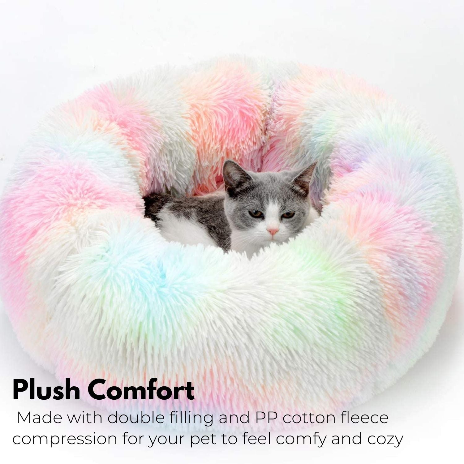 Floofi Pet Bed Round Plush (60cm Apple Green) - PT-PB-229-XL (L22 60cm Apple Green)