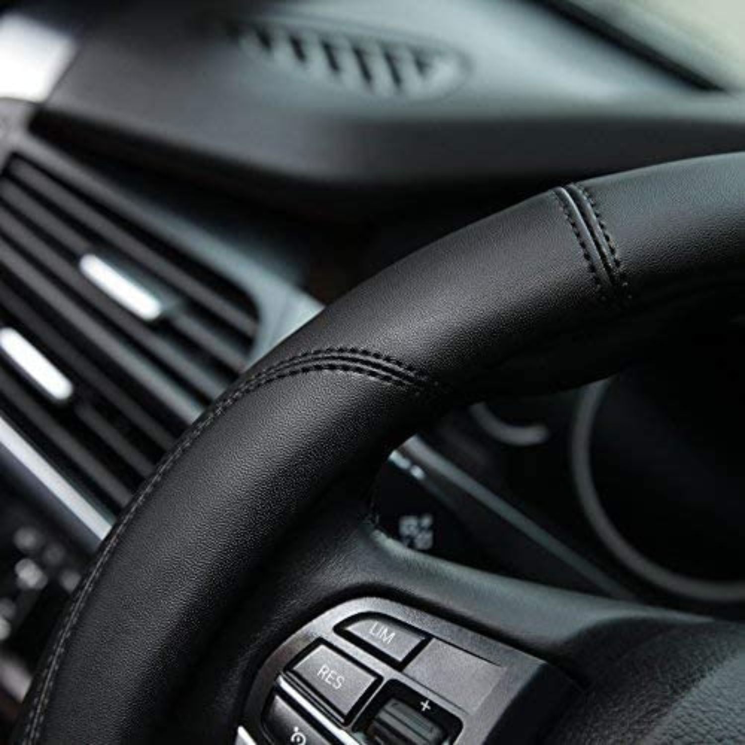 RYNOMATE Car Steering Wheel Cover Universal 15 Inch Fit (Black) RNM-CSC-100-HH