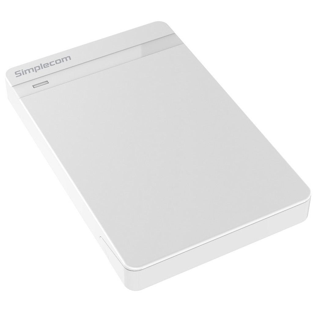 Simplecom SE203-WH Tool Free 2.5" SATA HDD SSD to USB 3.0 Hard Drive Enclosure White