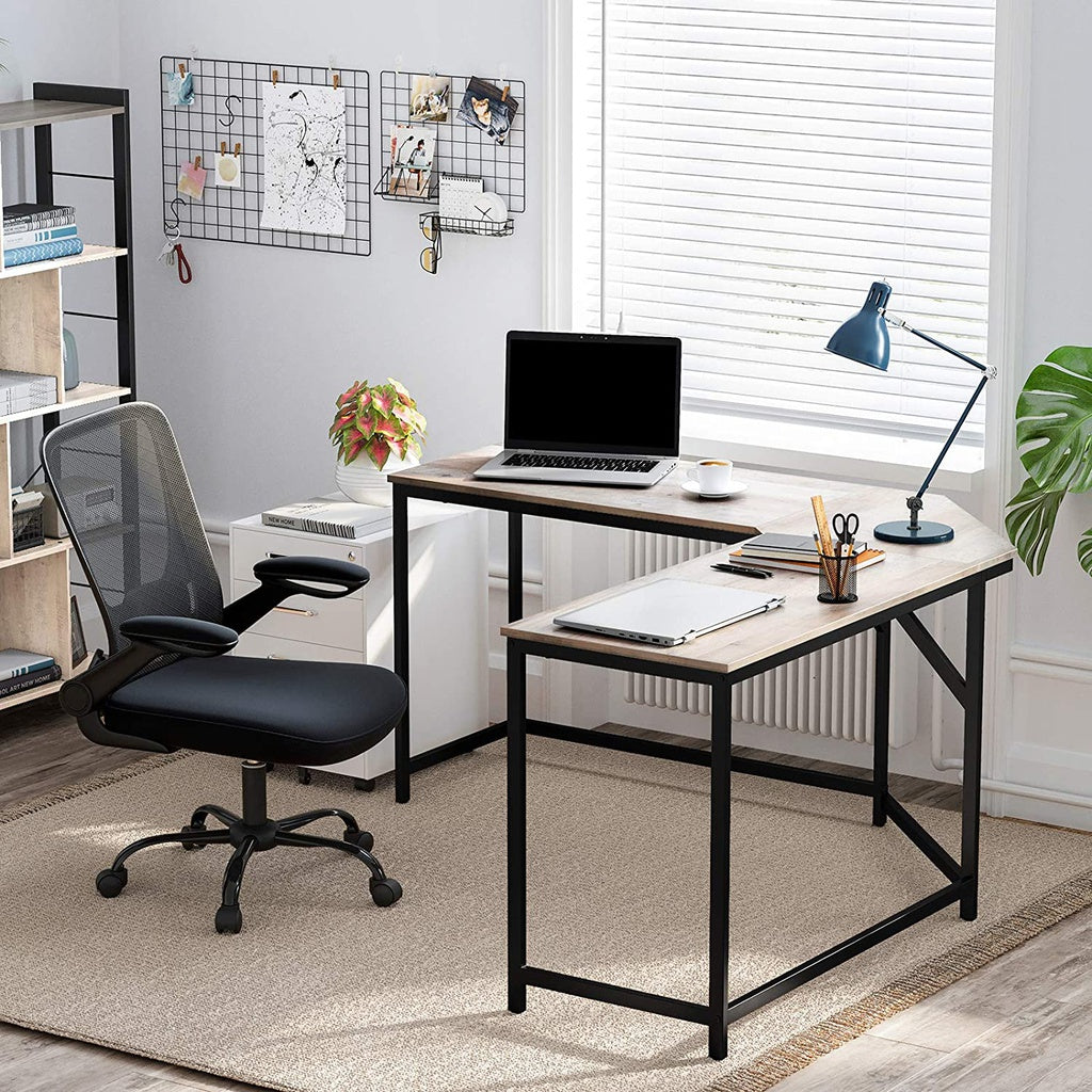 VASAGLE L-Shaped Computer Desk Greige LWD073B02