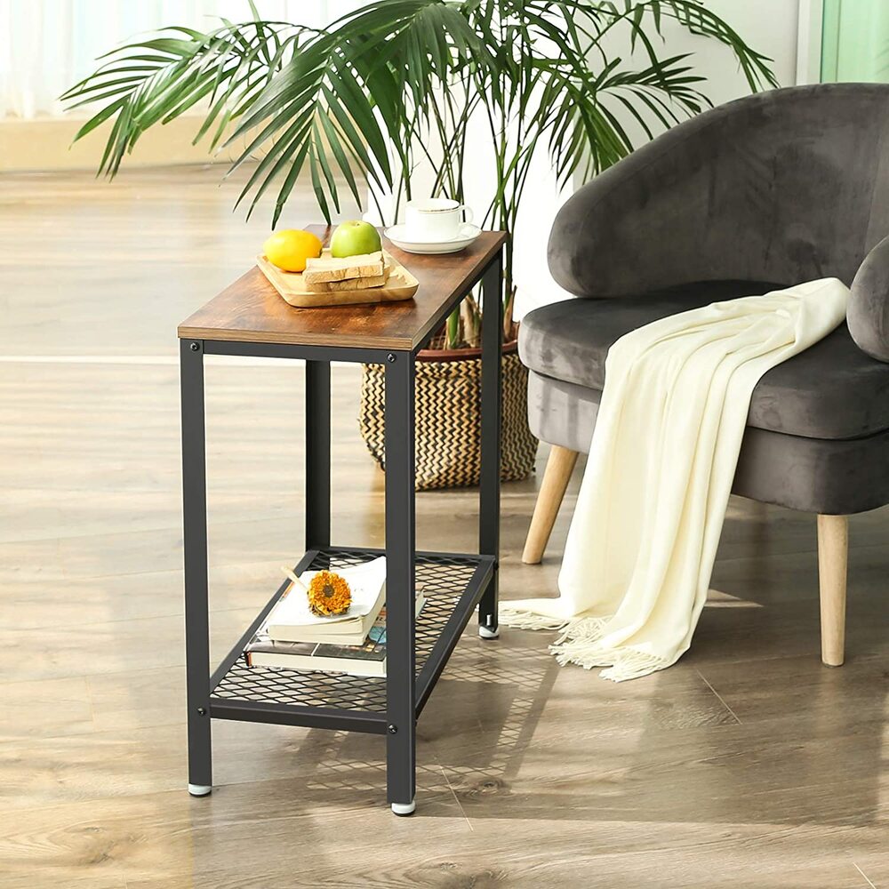 VASAGLE Industrial Side Table Rustic Brown LET31BX