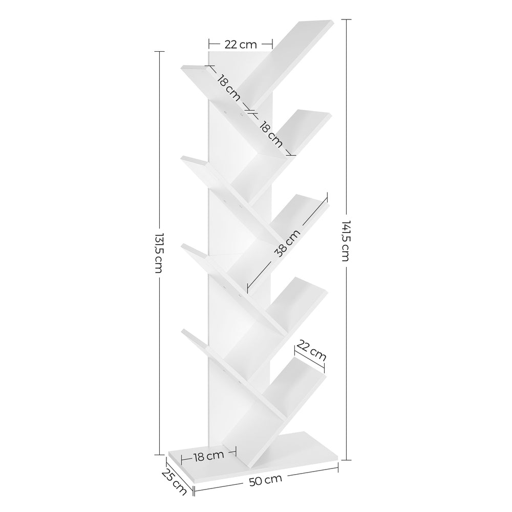 VASAGLE Tree Bookshelf 8 Tier White LBC11WTV1 LBC11WTV1