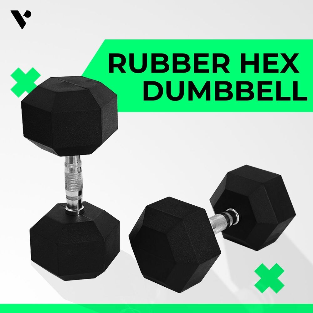 Verpeak Rubber Hex Dumbbells 17.5kg - VP-DB-107