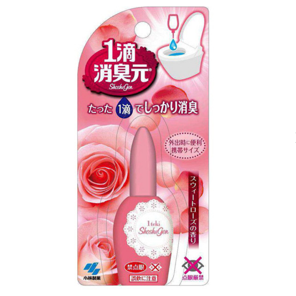 [6-PACK] KOBAYASHI Japan One-Drop Toilet Deodorant 20mL, Sweet Rose Scent