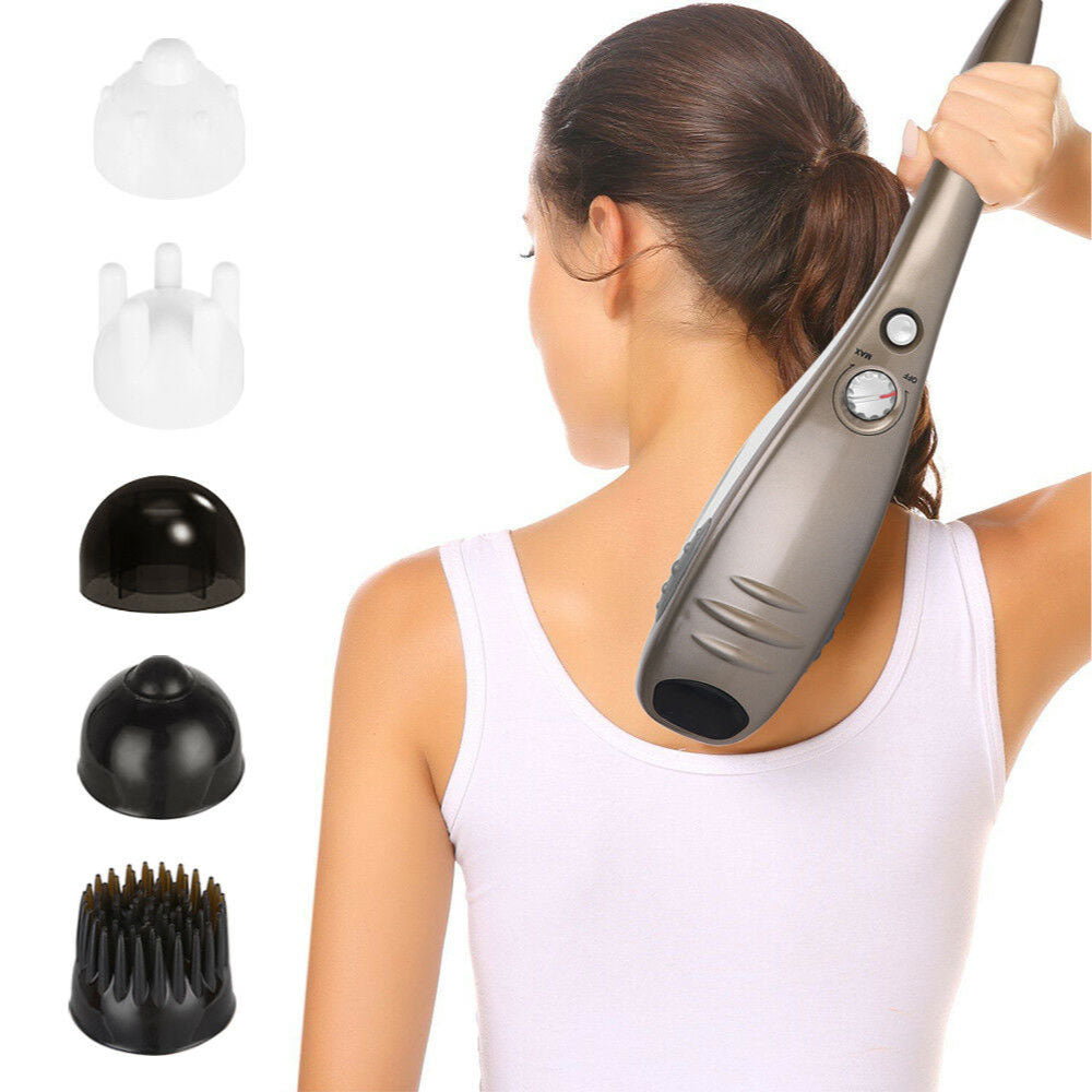 Full Body Handheld Massager Machine Champagne - 6 Massage Heads Neck Shoulder