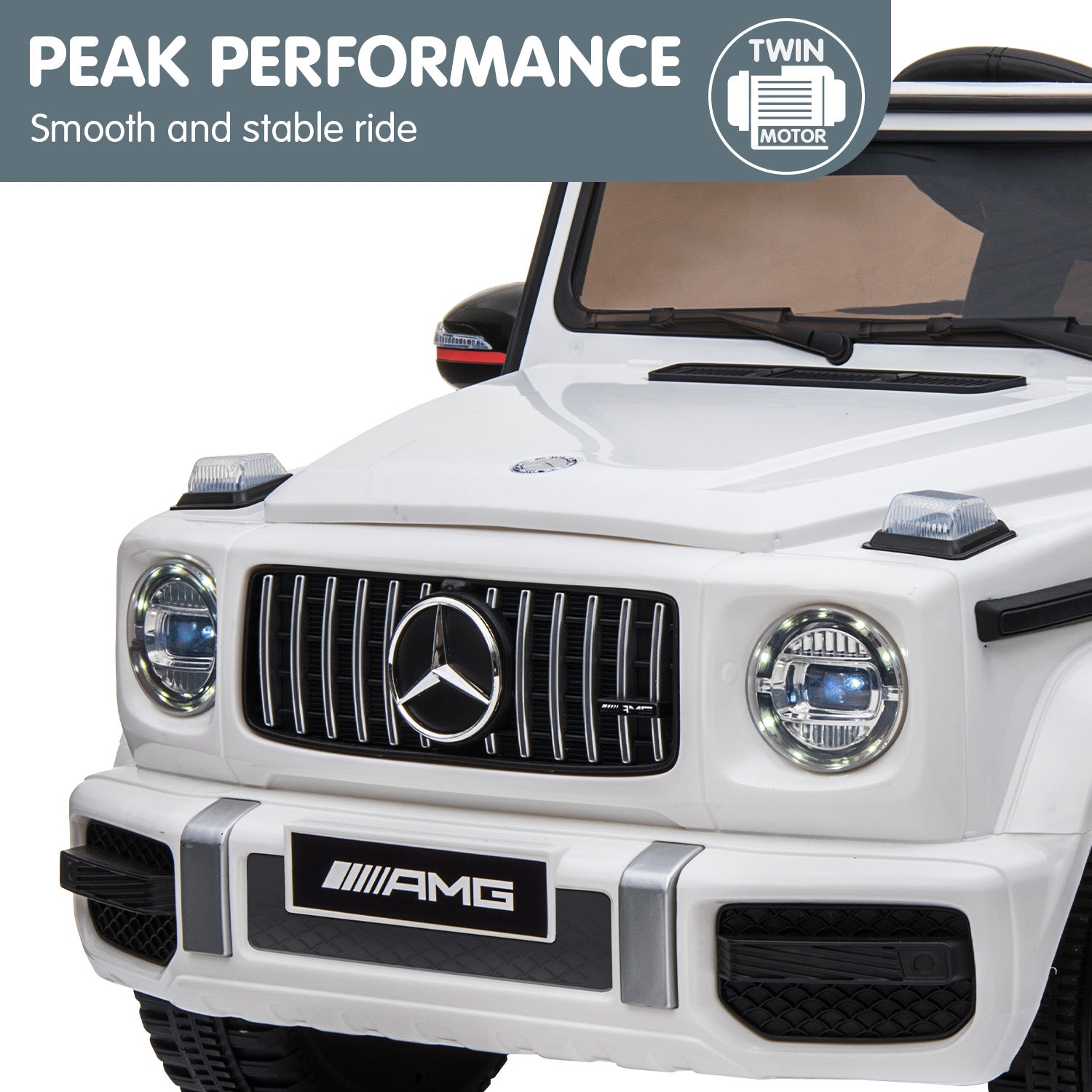 Kahuna Mercedes Benz AMG G63 Licensed Kids Ride On Electric Car Remote Control - White