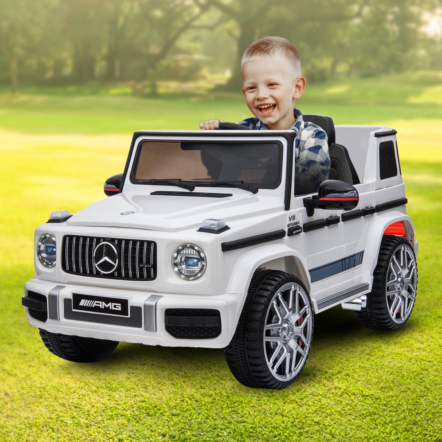 Kahuna Mercedes Benz AMG G63 Licensed Kids Ride On Electric Car Remote Control - White