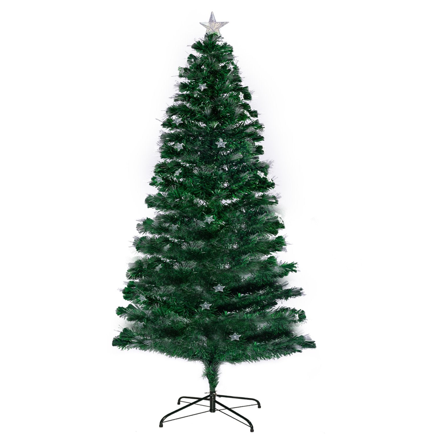 Christabelle 1.8m Enchanted Pre Lit Fibre Optic Christmas Tree Stars Xmas Decor