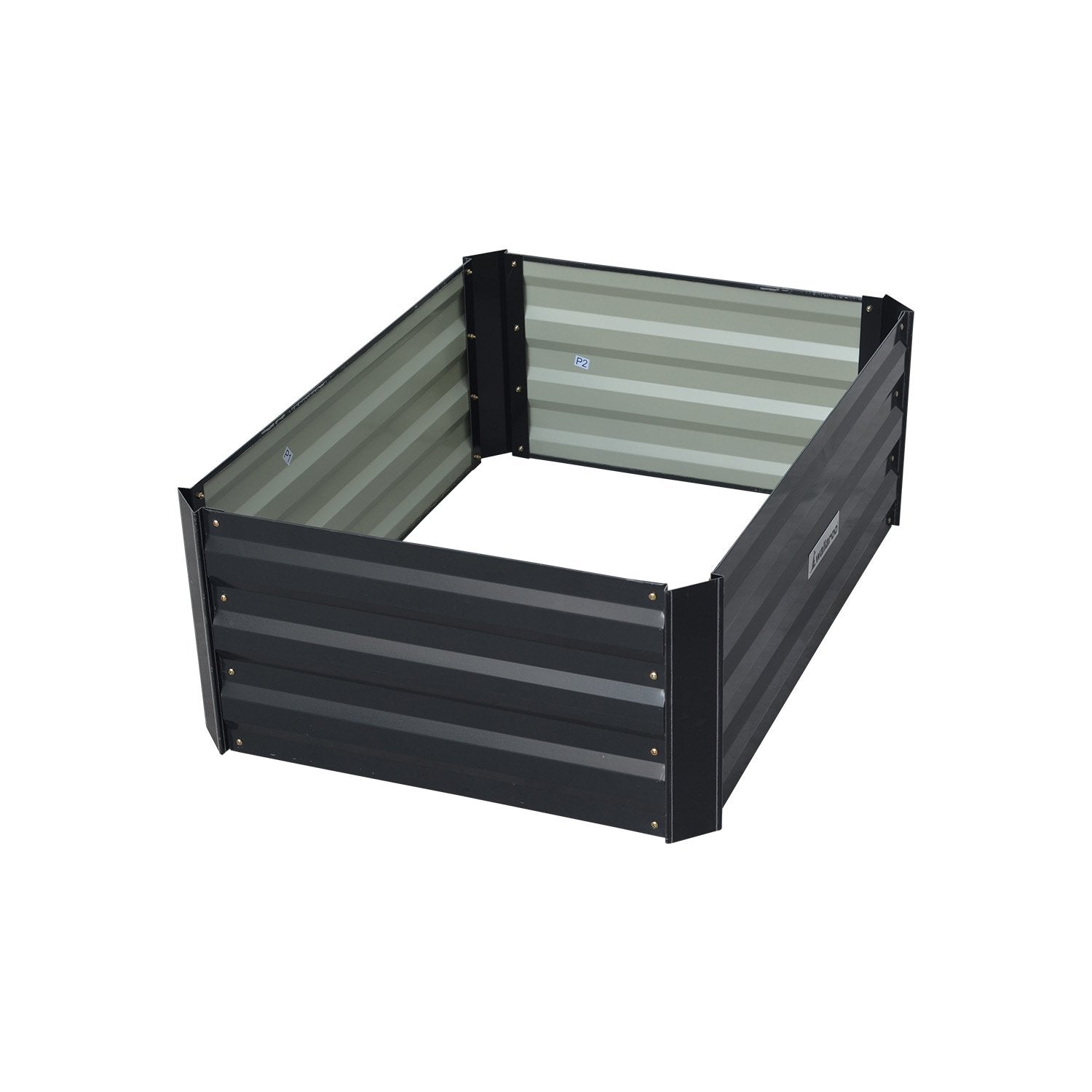 Wallaroo Garden Bed 80 x 60 x 30cm Galvanized Steel - Black