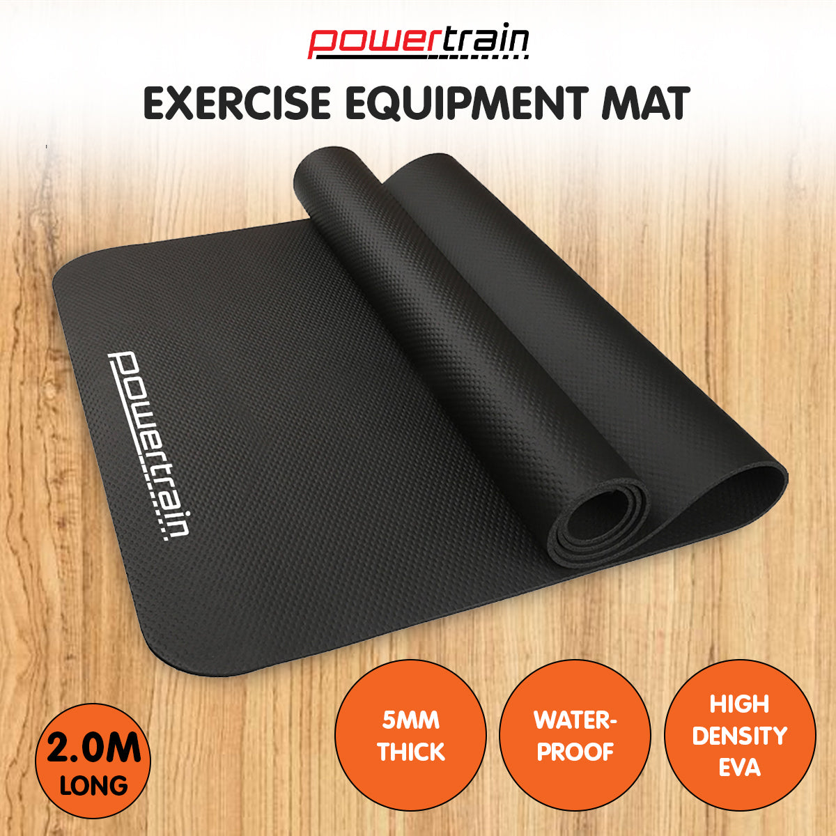 Powertrain 2m Exercise Equipment Mat