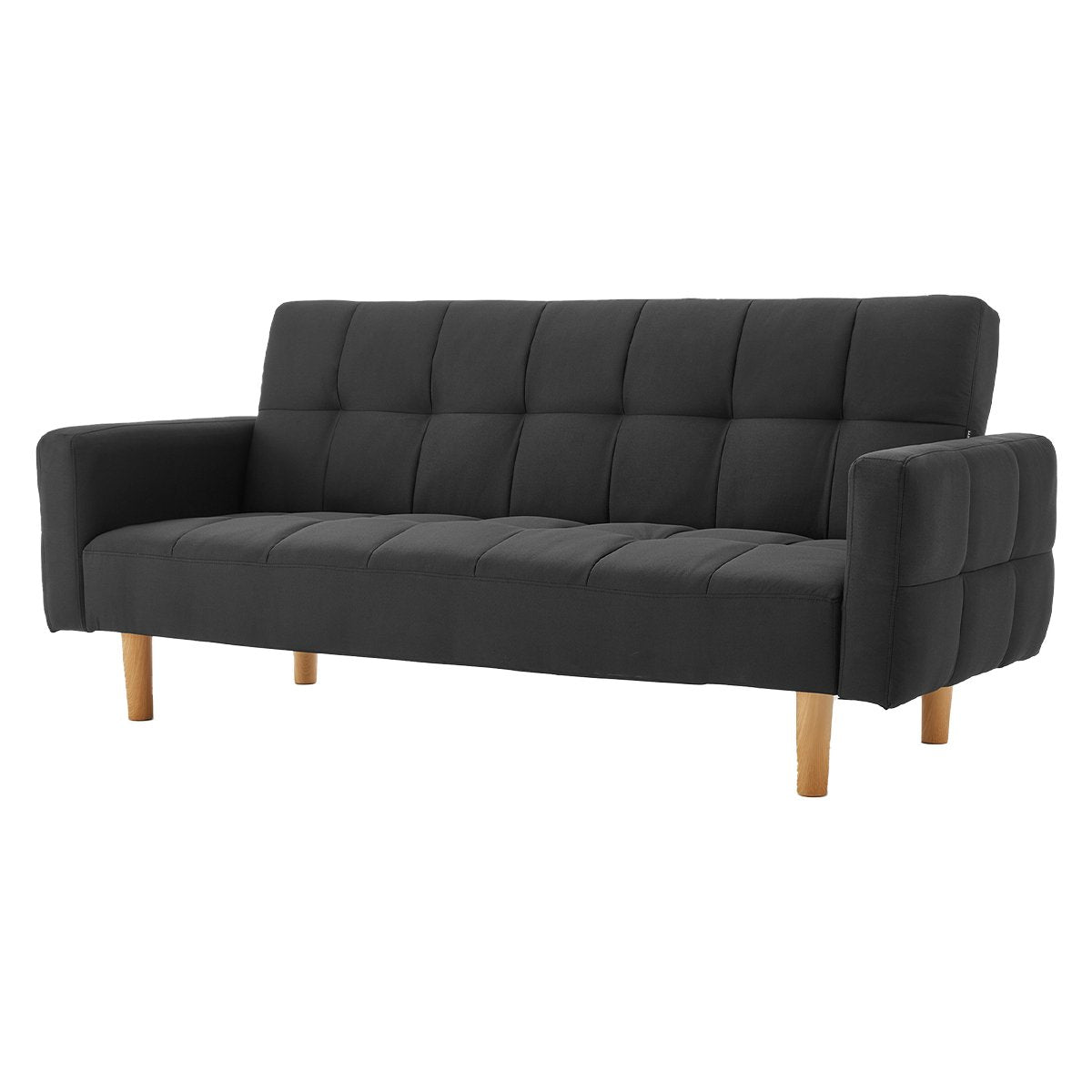 Sarantino 3-Seater Fabric Sofa Bed Futon - Black