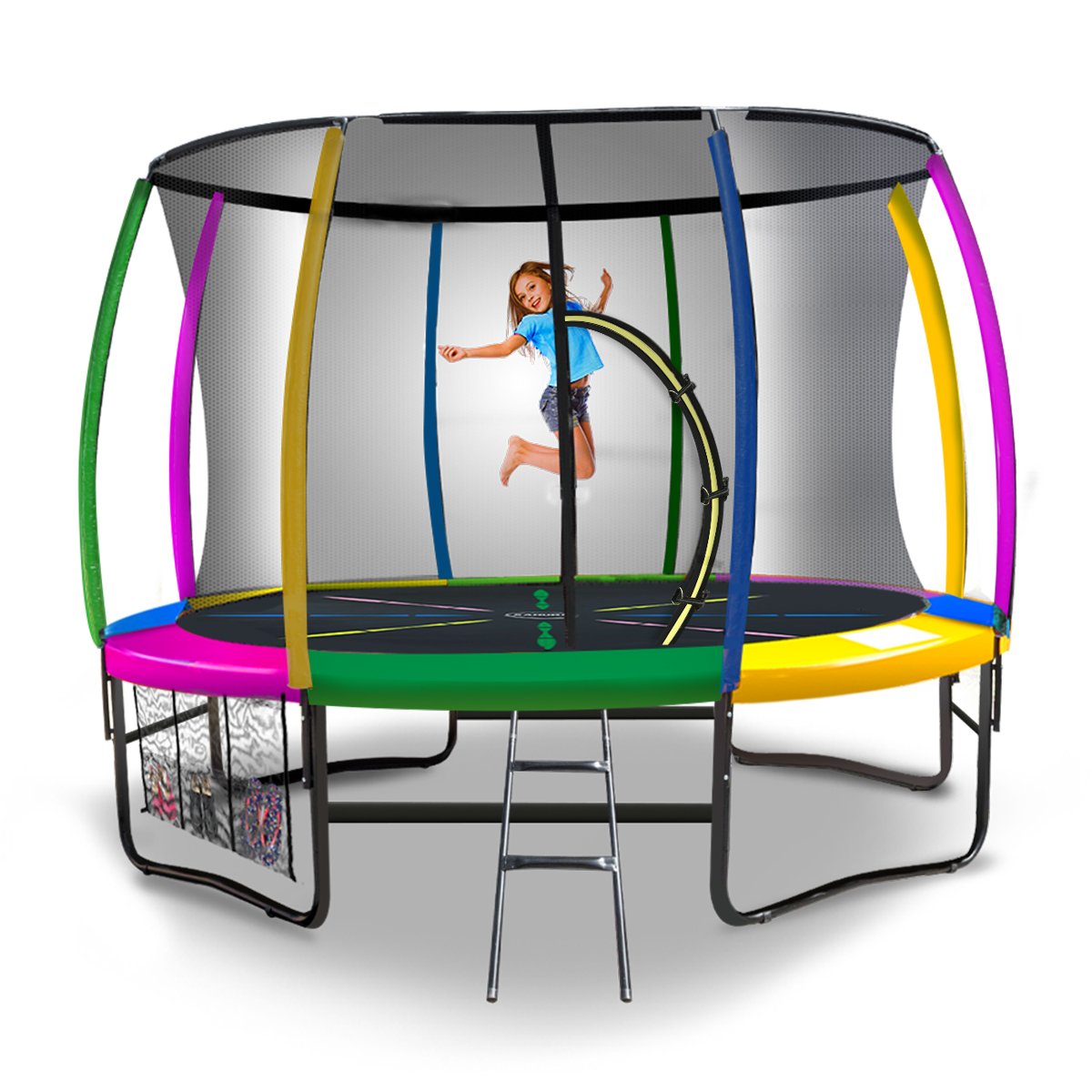 Kahuna 8ft Outdoor Rainbow Trampoline For Kids And Children Suited For