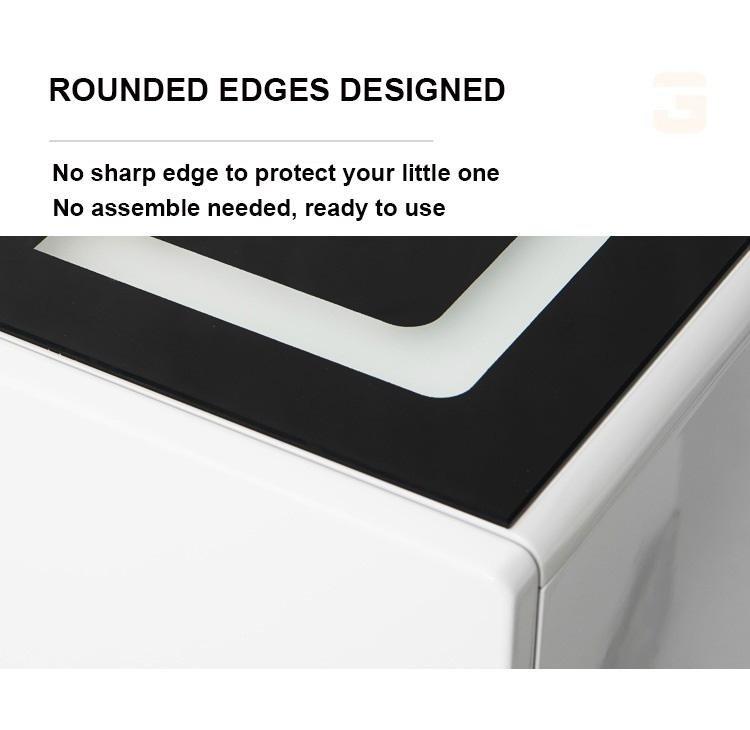 Smart Bedside Tables Finger Print Lock Side 3 Drawers Wireless Charging USB Nightstand LED  AU