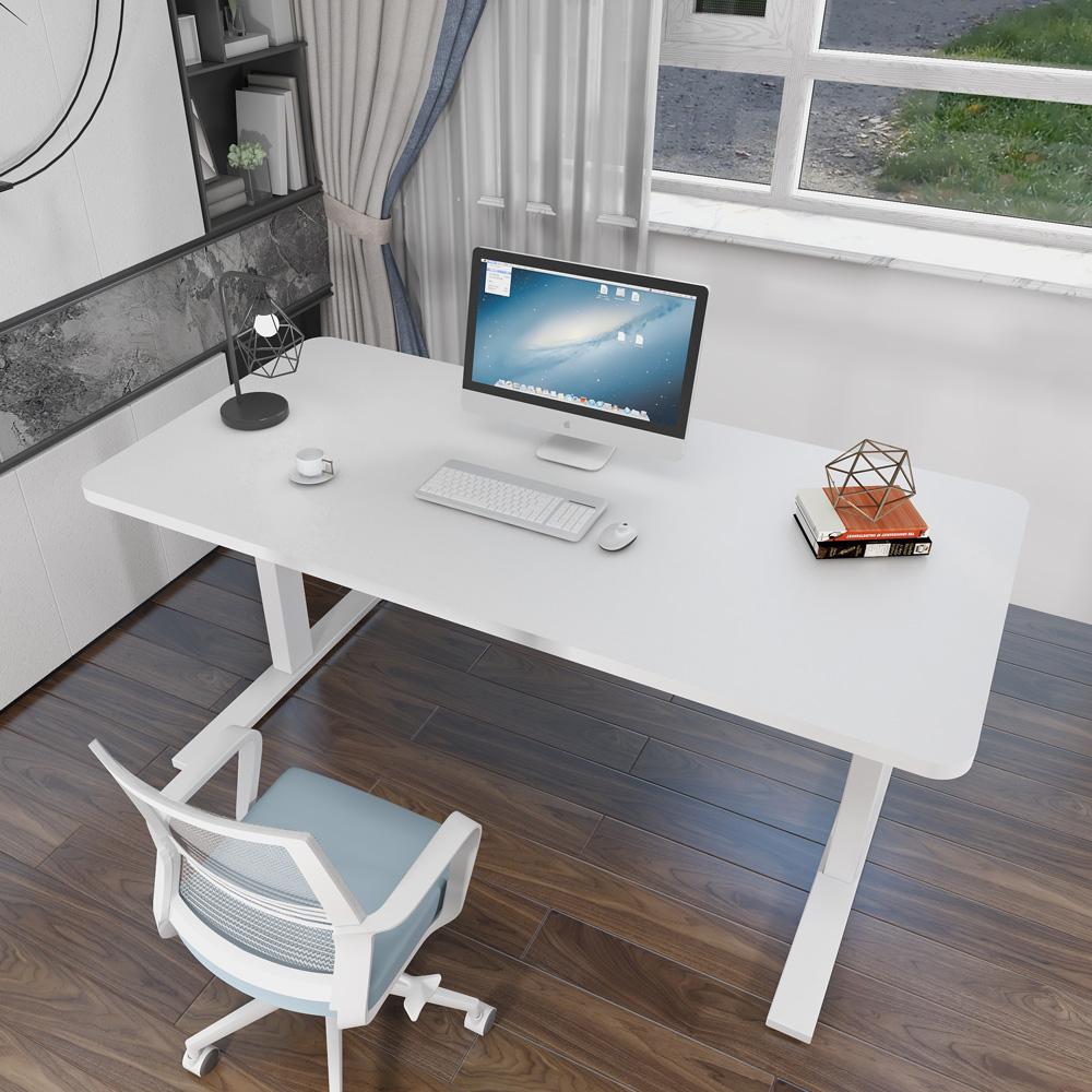 120cm Standing Desk Height Adjustable Sit Grey Stand Motorised Dual Motors Frame White Top