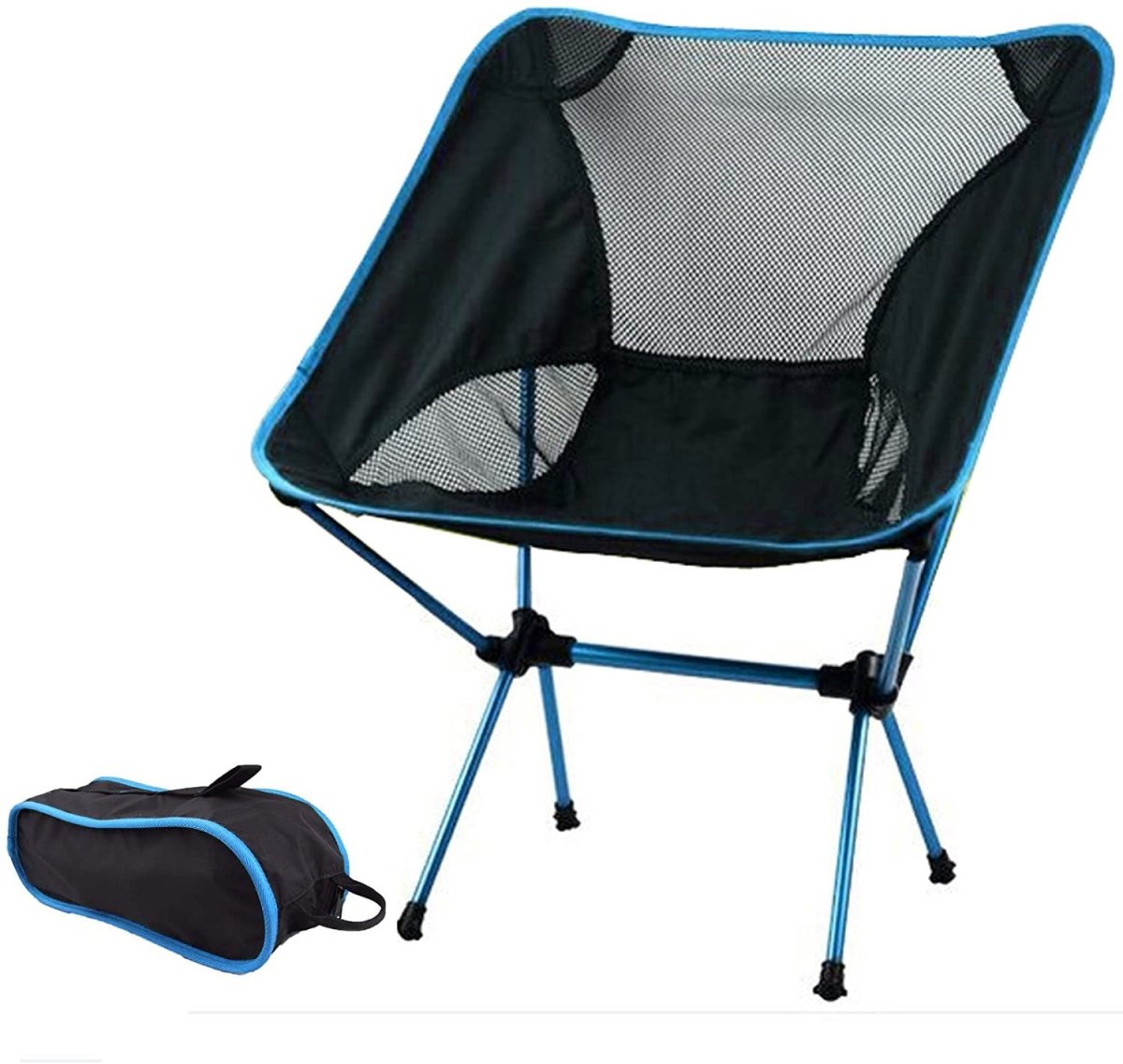 Ultralight Aluminum Alloy Folding Camping Camp Chair Outdoor Hiking Patio Backpacking Black