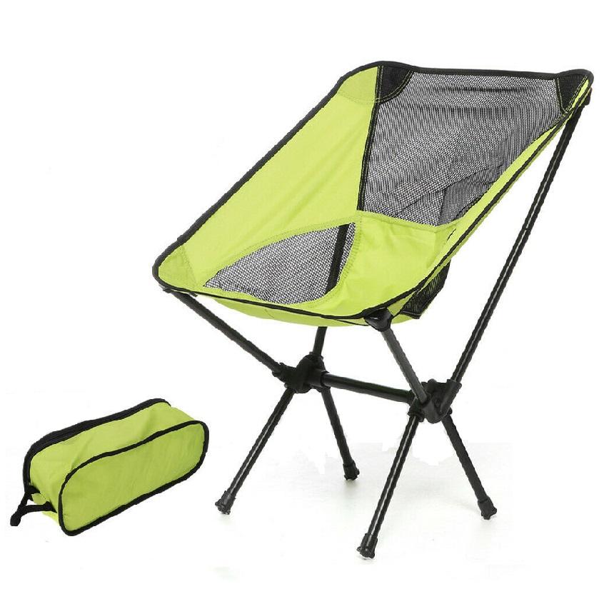 Ultralight Aluminum Alloy Folding Camping Camp Chair Outdoor Hiking Patio Backpacking Black