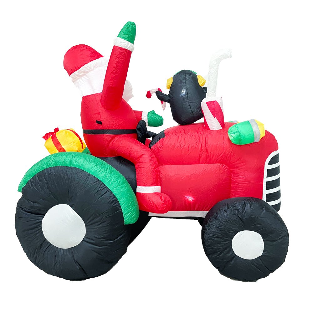 Radiant Christmas Lights Tractor Penguin Gift Xmas Inflatable Santa 1.8m Height