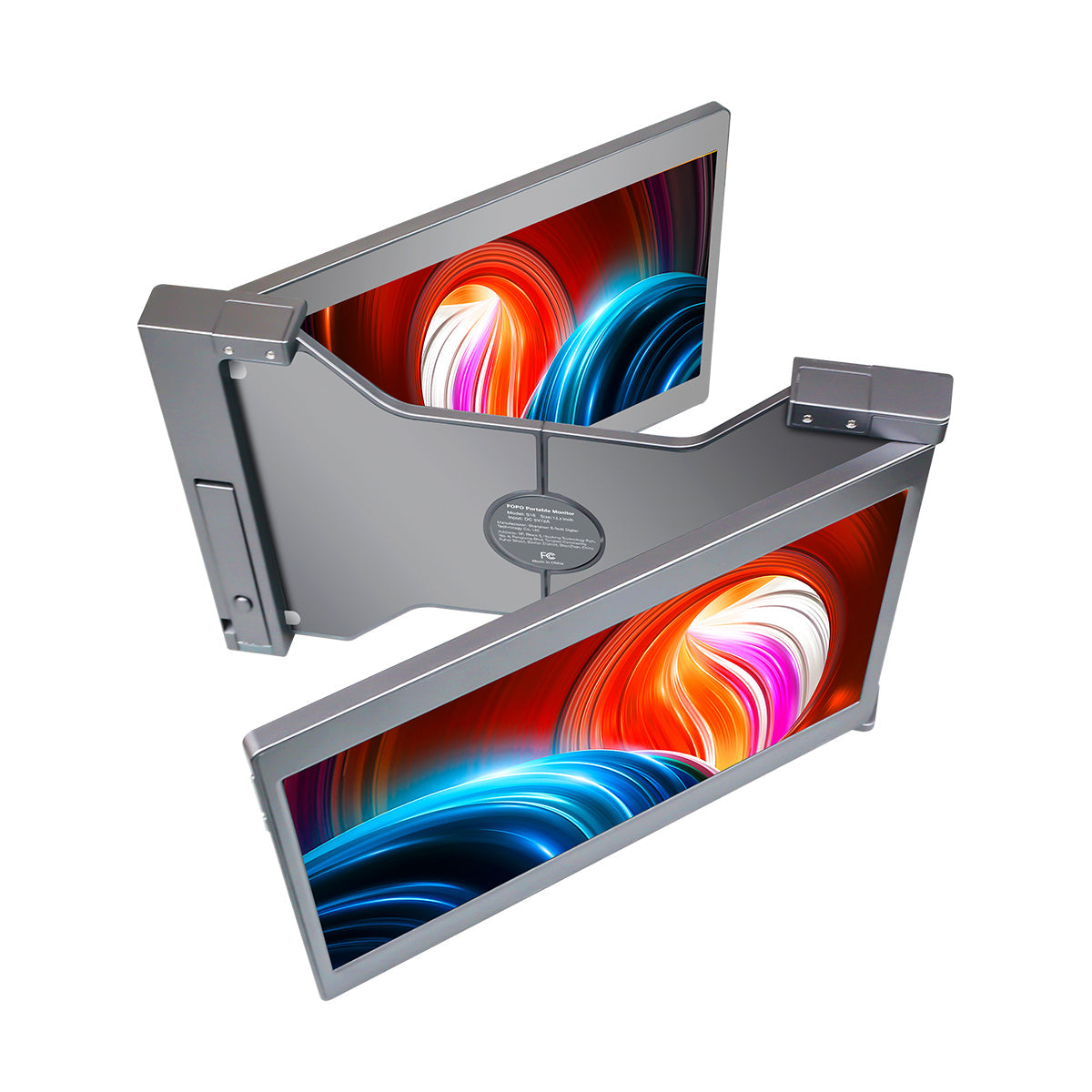 Dual Portable Triple Fold 1080P IPS FHD Monitor Screen Extender For Laptop 11.9" Grey