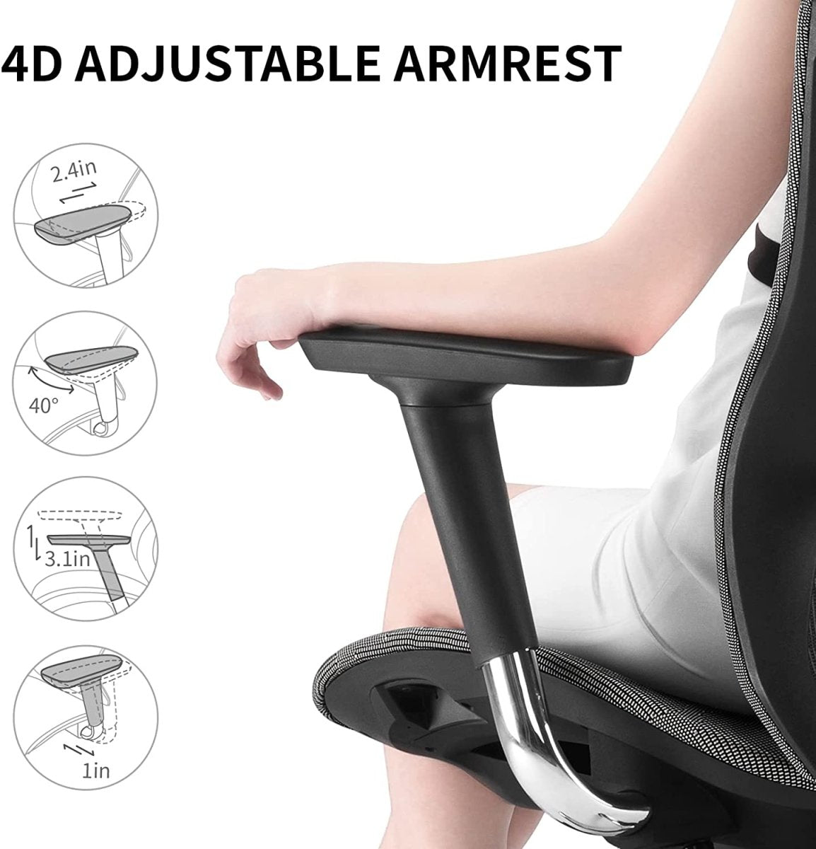 Sihoo Ergonomic Office Chair V1 4D Adjustable High-Back Breathable With Footrest And Lumbar Support Black