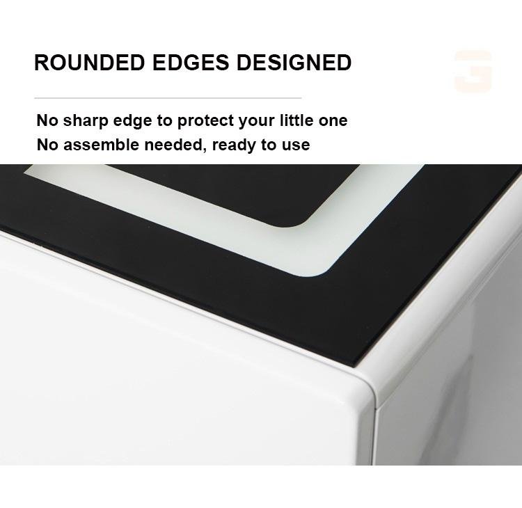 Smart Bedside Tables Side 3 Drawers Wireless Charging USB Right Hand Nightstand LED Light AU