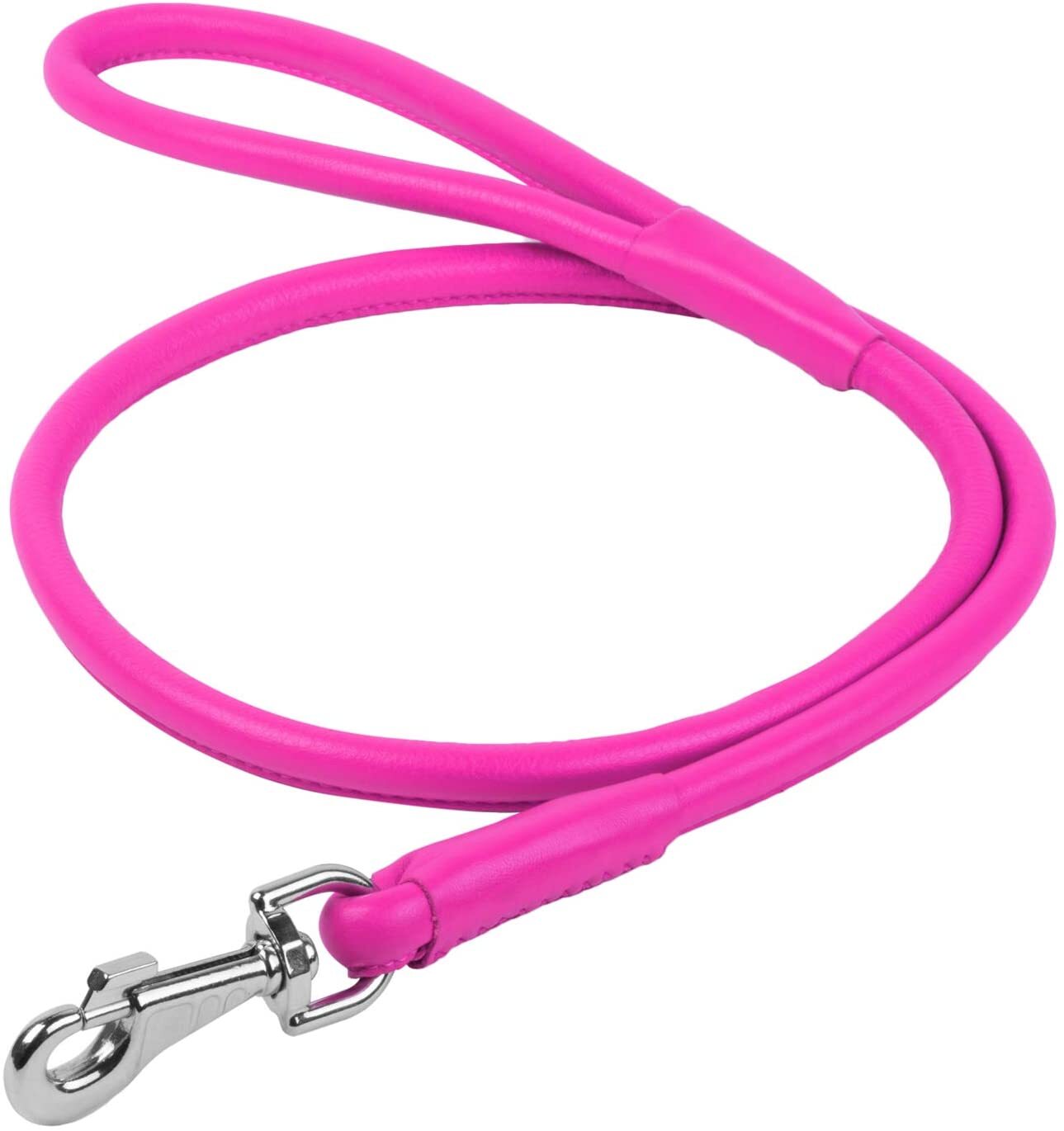 Waudog Leather Round Clip Leash W13MM- L183CM PINK