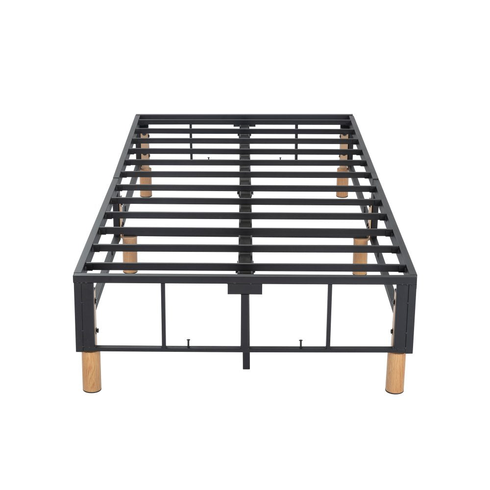 Metal Bed Frame Mattress Foundation Blue &#8211; Single