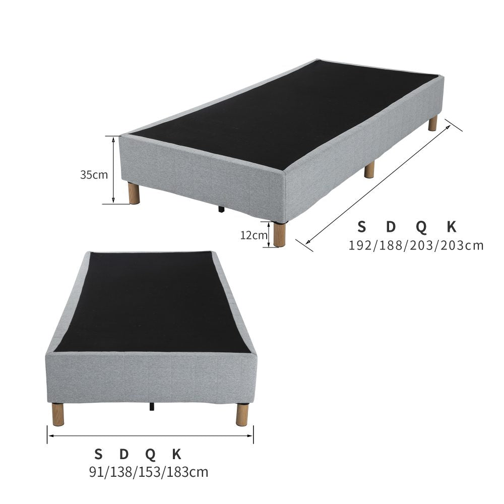 Metal Bedframe Mattress Foundation (Dark Grey) &#8211; Double