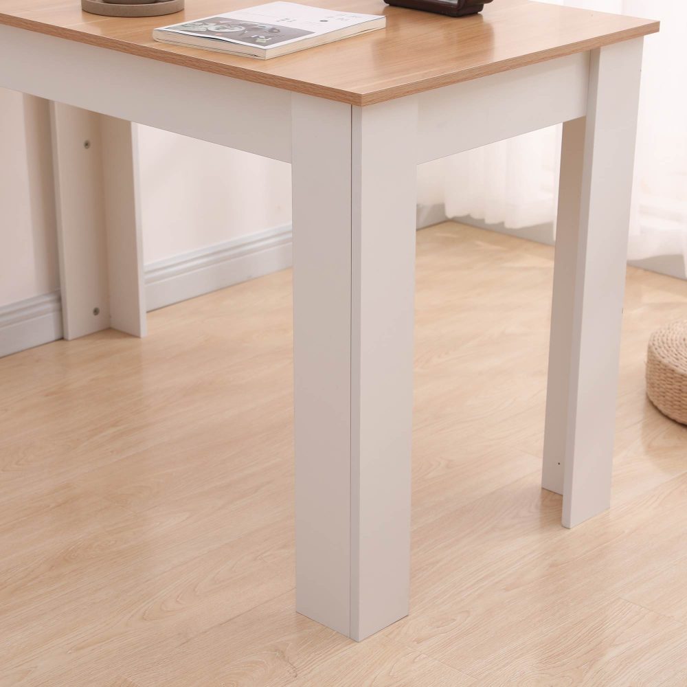 Dining Table Rectangular Wooden 120M-Wood&amp;White