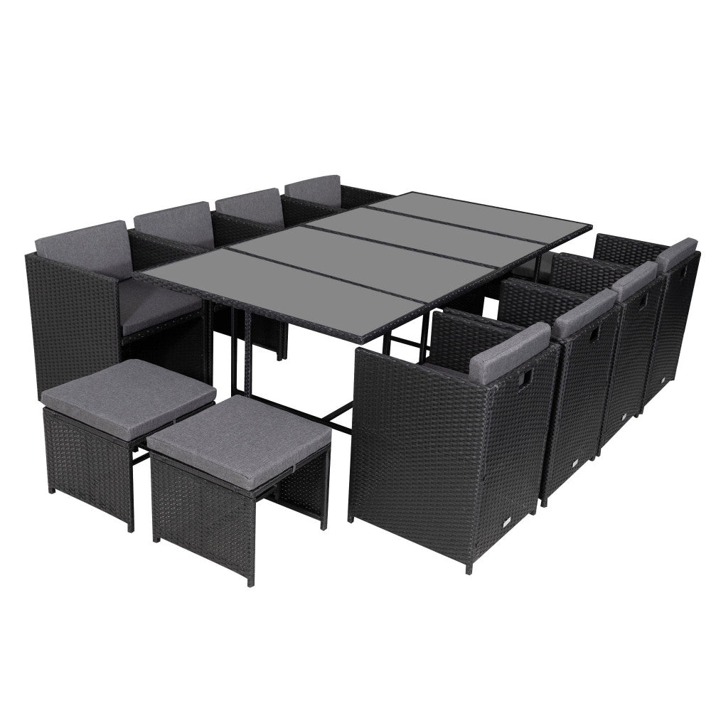 Bali 13PC  Outdoor Dining Set &#8211; Black