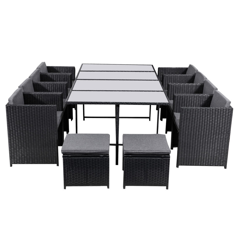 Bali 13PC  Outdoor Dining Set &#8211; Black