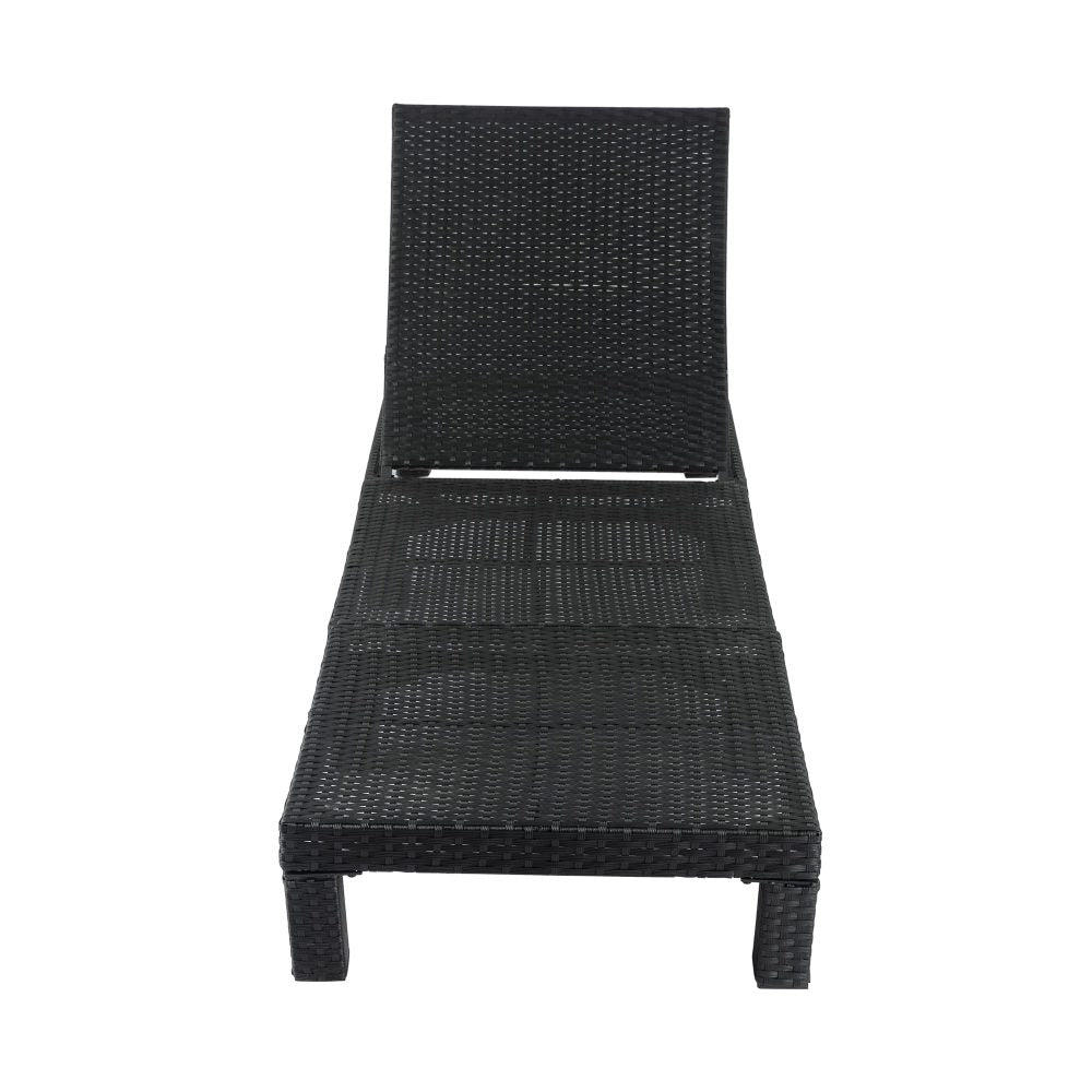 Black Rattan Sunlounge Set with Joining Coffee Table