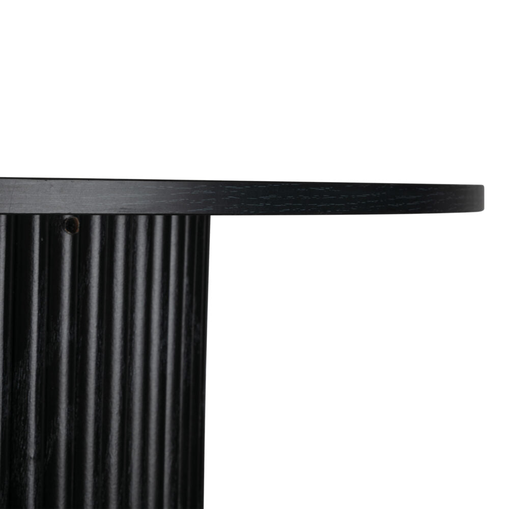 Luxe Black Ribbed Texture Wooden Coffee Table